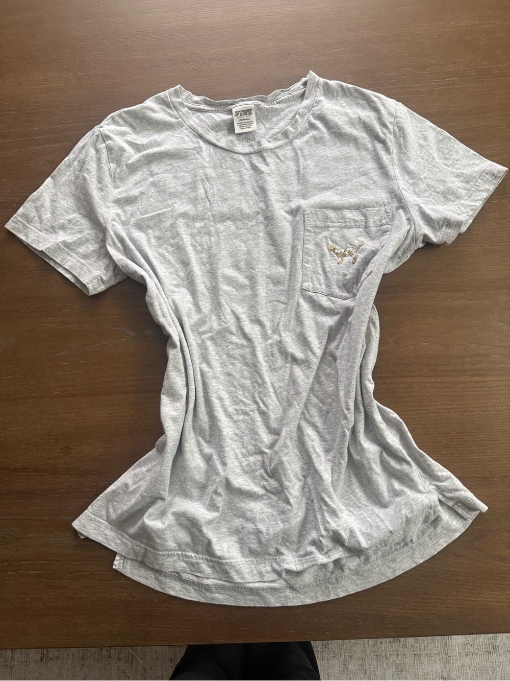 Y2K Victoria Secret Pink Sequin Logo Tee - ComfortFit
